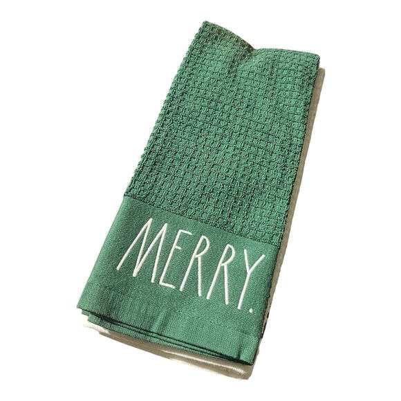 Rae Dunn Christmas Kitchen Towel Set Red White Green Merry Joy Believe Holiday - Picture 3 of 7